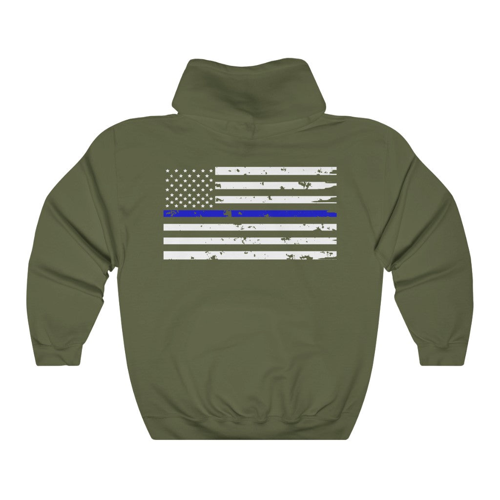 Blue Line Flag Hooded Sweatshirt